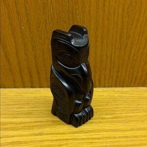 Hand-Carved Haida Totem Owl Figurine